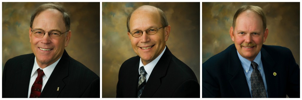 From left, Gerald Tumbleson, Myron "Mickey" Peterson and Doug Albin.