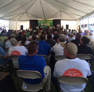 The stands were packed at the Rally for Rural America.