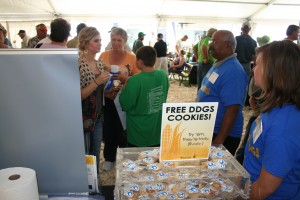 Handing out cookies made with DDG in the MCGA Farmfest tent.