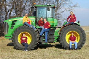 The Mackenthun family from McLeod County will be recognized as the MCGA Farm Family of the Game during Thursday night's Gopher's football home opener. Wheels, from left: Jackie Mackenthun, Mark Escen. Top row, from left: Scott Mackenthun, Quinn Mackenthun, Jan & Merlin Mackenthun, Amanda Escen. 