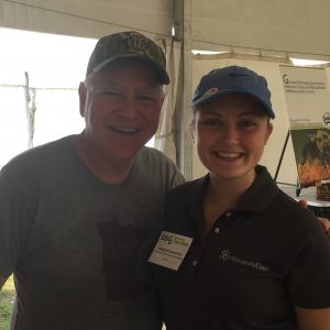 Representative Tim Walz (MN District 1) stopped by the tent. Intern Haleigh Ortmeier-Clarke was able to chat with him about future careers in ag and policy!