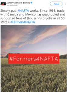 #Farmers4NAFTA tweet