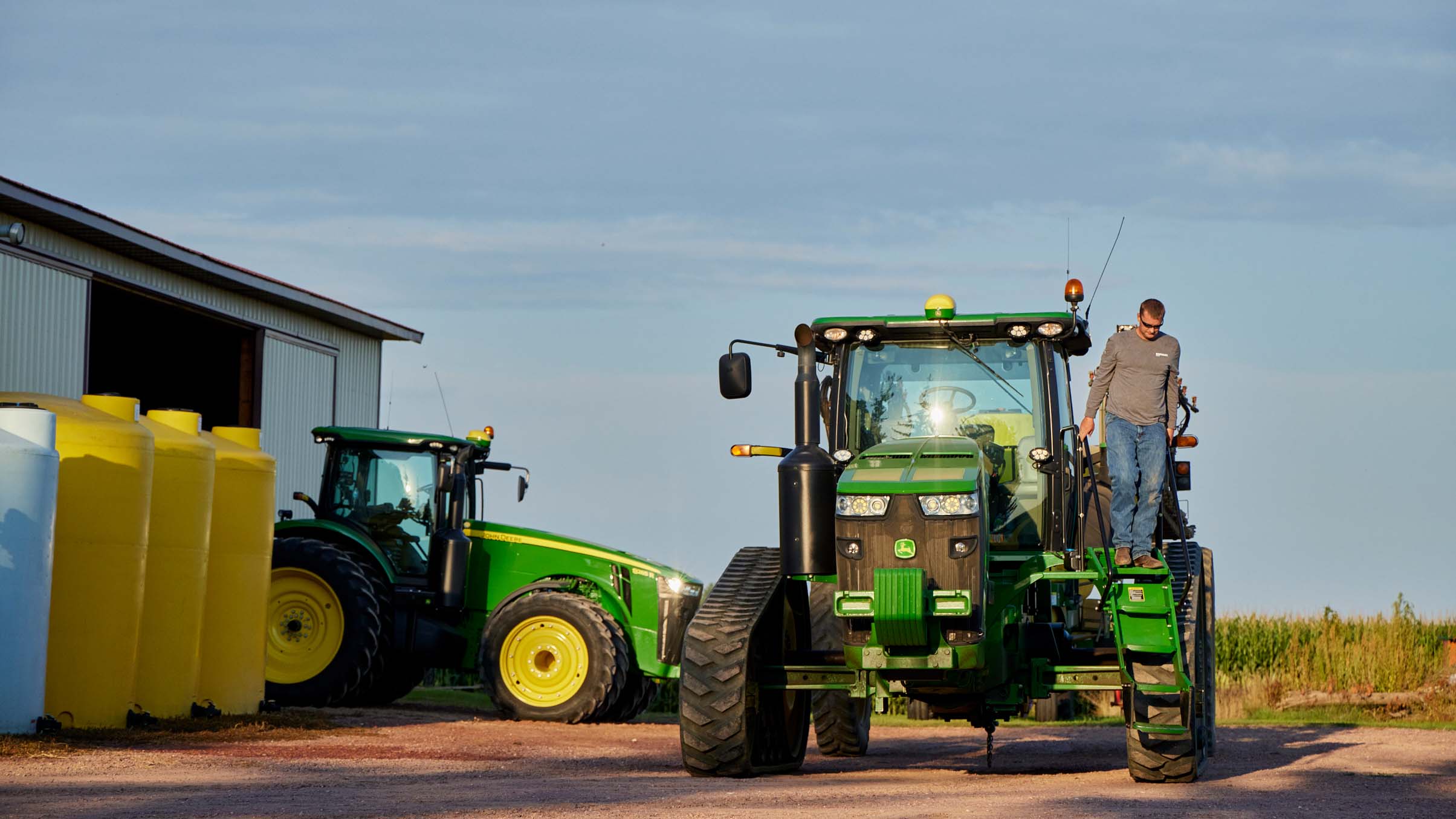 Farmer on tractor