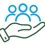 Icon indicating people in the palm of a hand