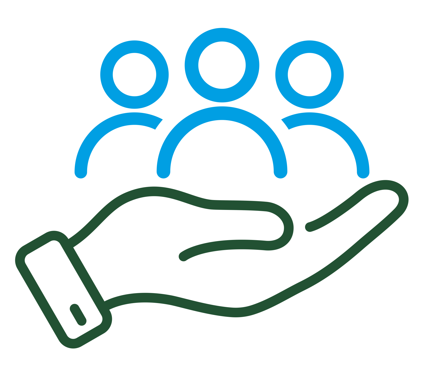 Icon indicating people in the palm of a hand